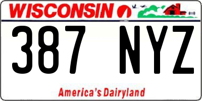 WI license plate 387NYZ