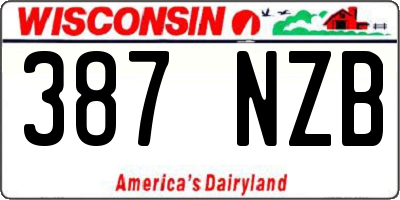 WI license plate 387NZB