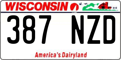 WI license plate 387NZD
