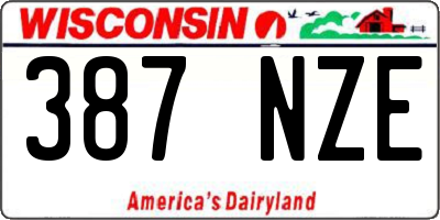 WI license plate 387NZE