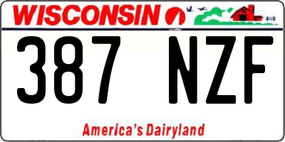 WI license plate 387NZF