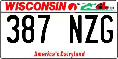 WI license plate 387NZG