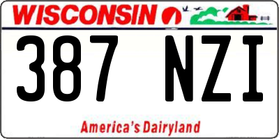 WI license plate 387NZI