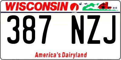 WI license plate 387NZJ