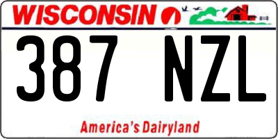 WI license plate 387NZL