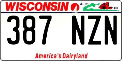 WI license plate 387NZN