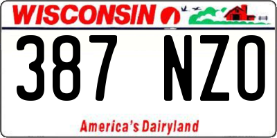WI license plate 387NZO