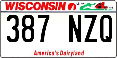 WI license plate 387NZQ
