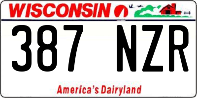 WI license plate 387NZR