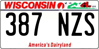 WI license plate 387NZS