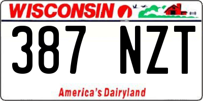 WI license plate 387NZT