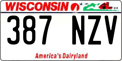 WI license plate 387NZV