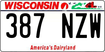 WI license plate 387NZW