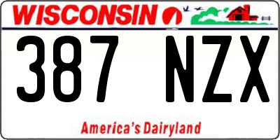 WI license plate 387NZX