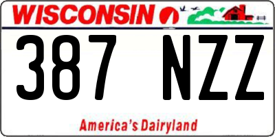 WI license plate 387NZZ