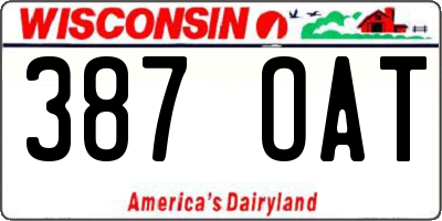 WI license plate 387OAT