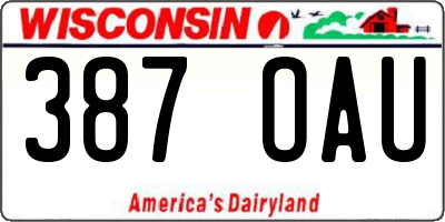 WI license plate 387OAU