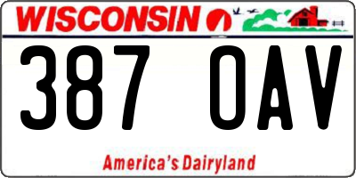 WI license plate 387OAV