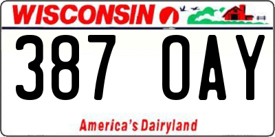 WI license plate 387OAY