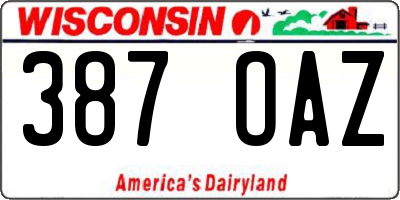 WI license plate 387OAZ