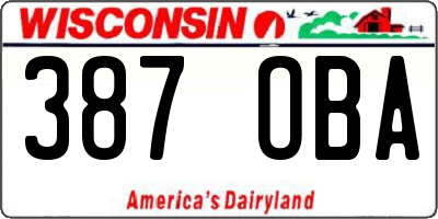 WI license plate 387OBA