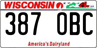 WI license plate 387OBC