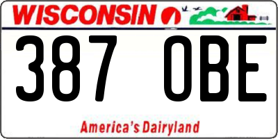 WI license plate 387OBE