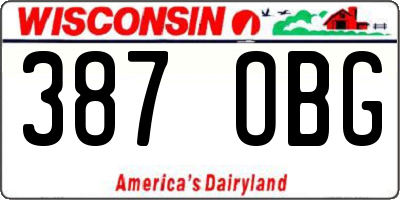 WI license plate 387OBG