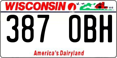 WI license plate 387OBH