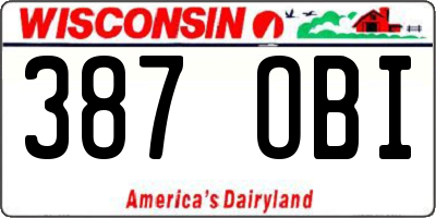 WI license plate 387OBI
