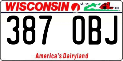 WI license plate 387OBJ