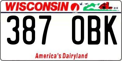 WI license plate 387OBK