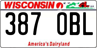 WI license plate 387OBL