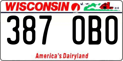 WI license plate 387OBO