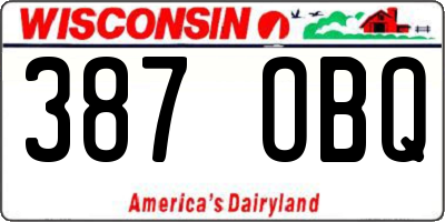 WI license plate 387OBQ
