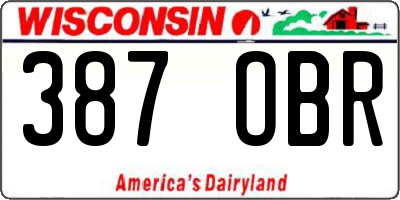 WI license plate 387OBR