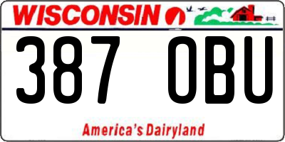 WI license plate 387OBU