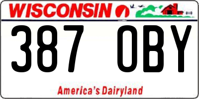 WI license plate 387OBY
