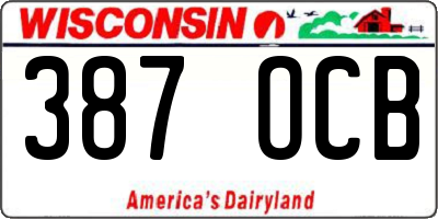 WI license plate 387OCB