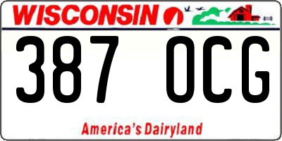 WI license plate 387OCG