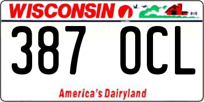 WI license plate 387OCL