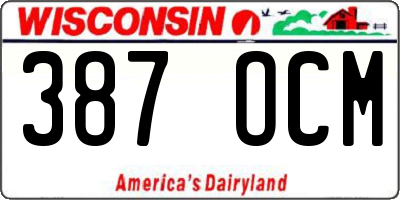 WI license plate 387OCM