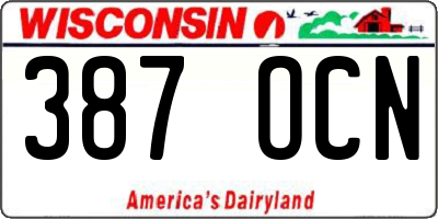 WI license plate 387OCN