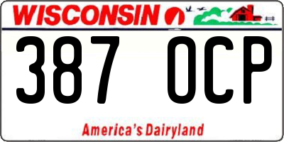 WI license plate 387OCP