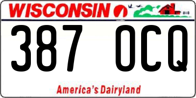 WI license plate 387OCQ