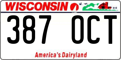 WI license plate 387OCT