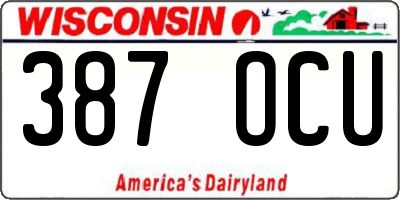 WI license plate 387OCU