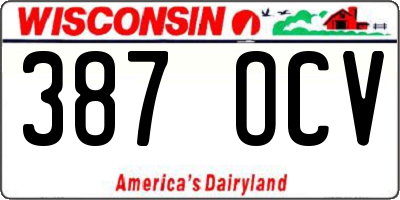 WI license plate 387OCV