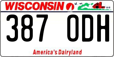 WI license plate 387ODH