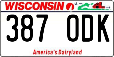 WI license plate 387ODK